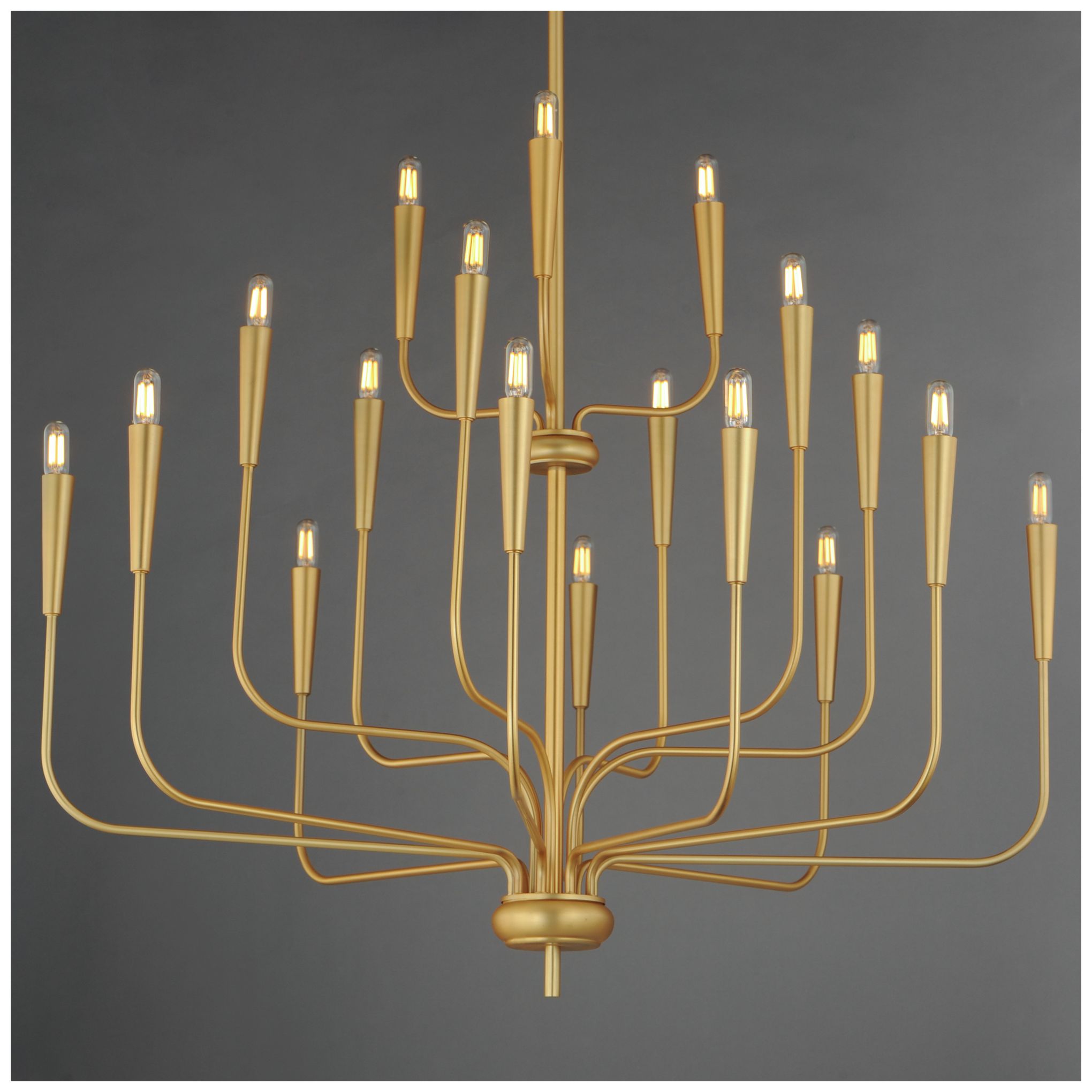 Thumbnail3 of Maxim Vela 40" Satin Brass 18-Light Chandelier more views
