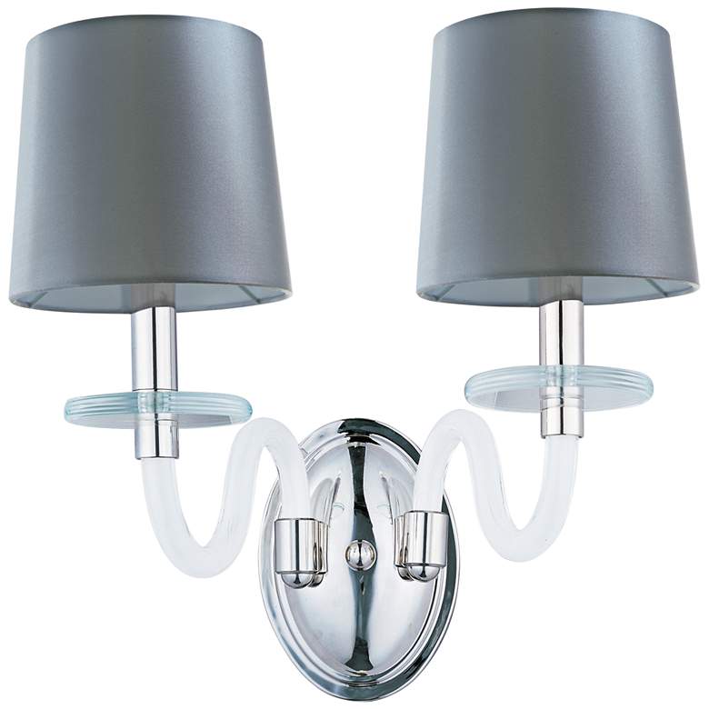 Image 1 Maxim Venezia 14 inchH Nickel Frosted Glass 2-Light Sconce
