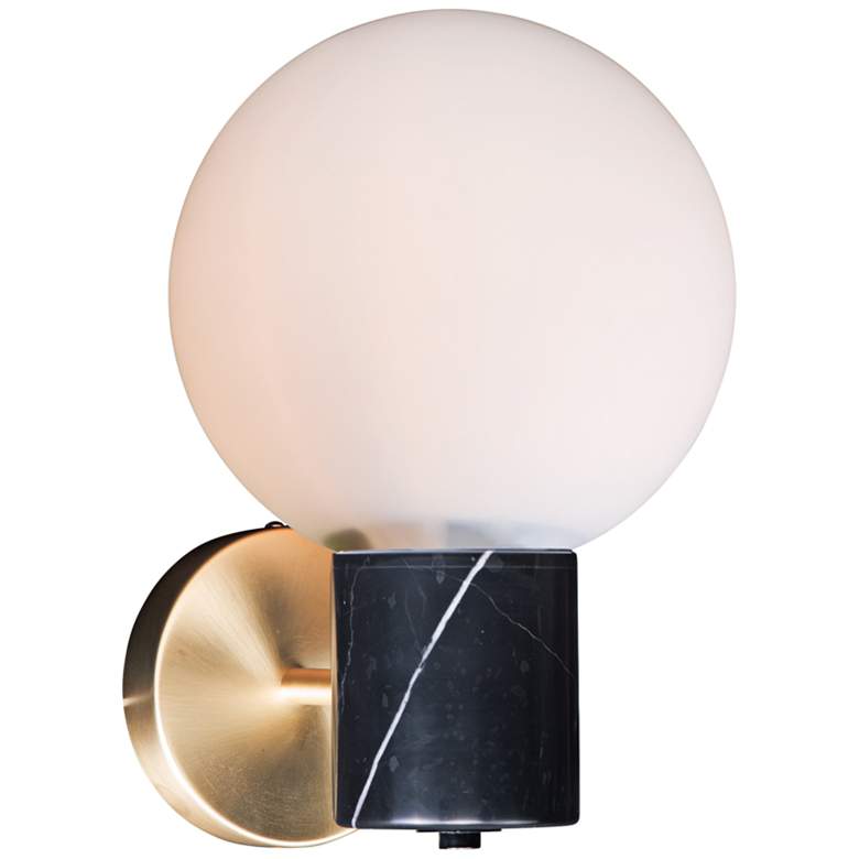 Image 2 Maxim Vesper 11 1/2 inch High Satin Brass and Black Wall Sconce