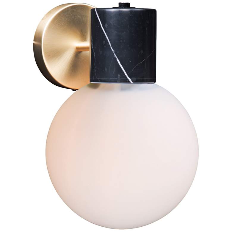 Image 3 Maxim Vesper 11 1/2 inch High Satin Brass and Black Wall Sconce more views