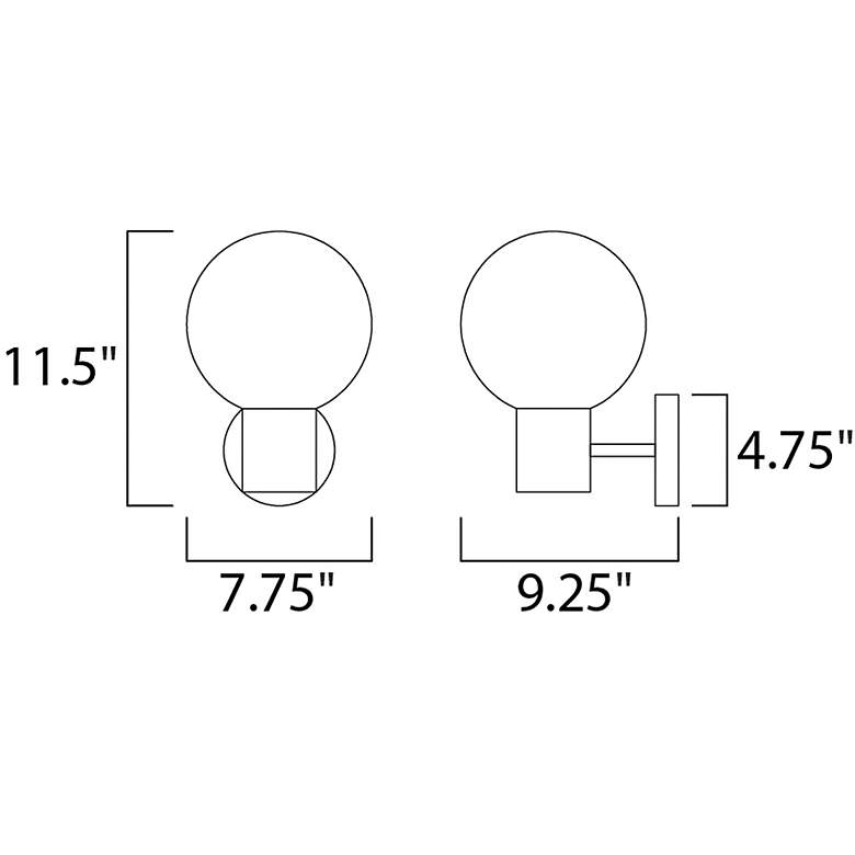 Image 5 Maxim Vesper 11 1/2" High Satin Brass and Black Wall Sconce more views