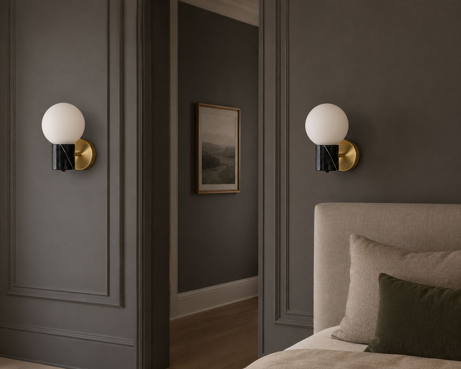 Maxim Vesper 11 1/2" High Satin Brass and Black Wall Sconce