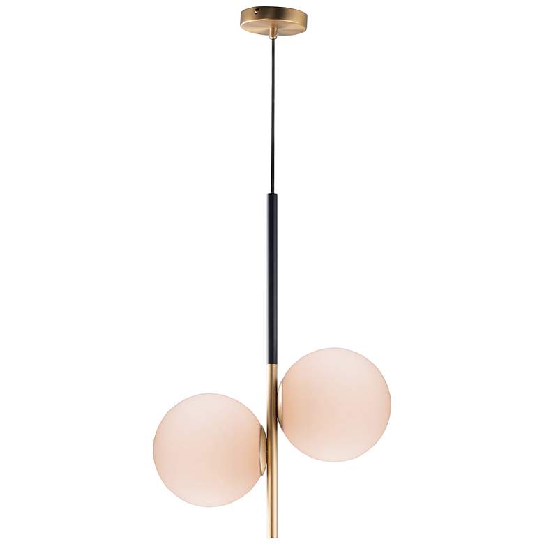 Image 2 Maxim Vesper 20 inch Wide Satin Brass and Black Modern Globe Light Pendant