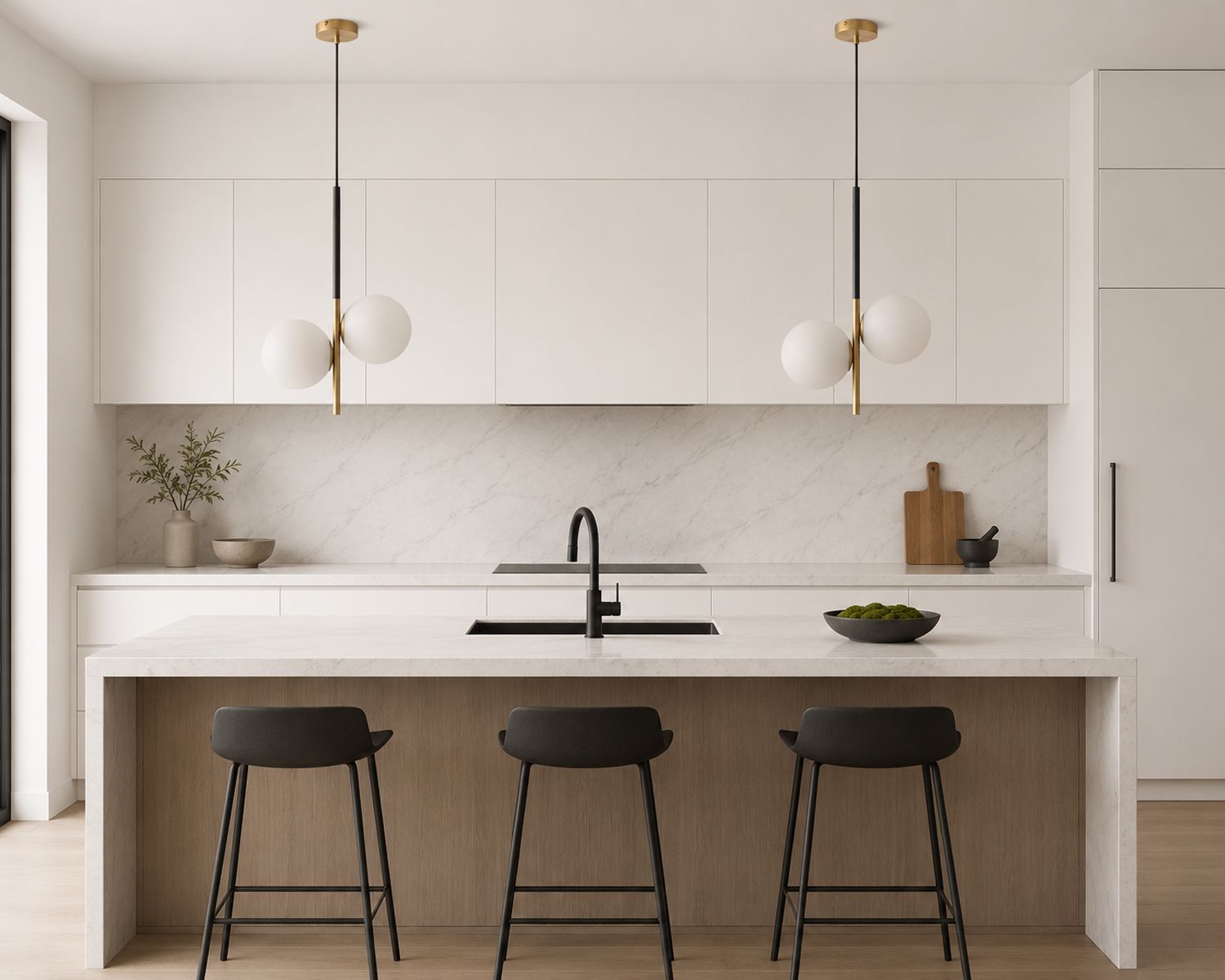 Image 7 Maxim Vesper 20" Wide Satin Brass and Black Modern Globe Light Pendant more views