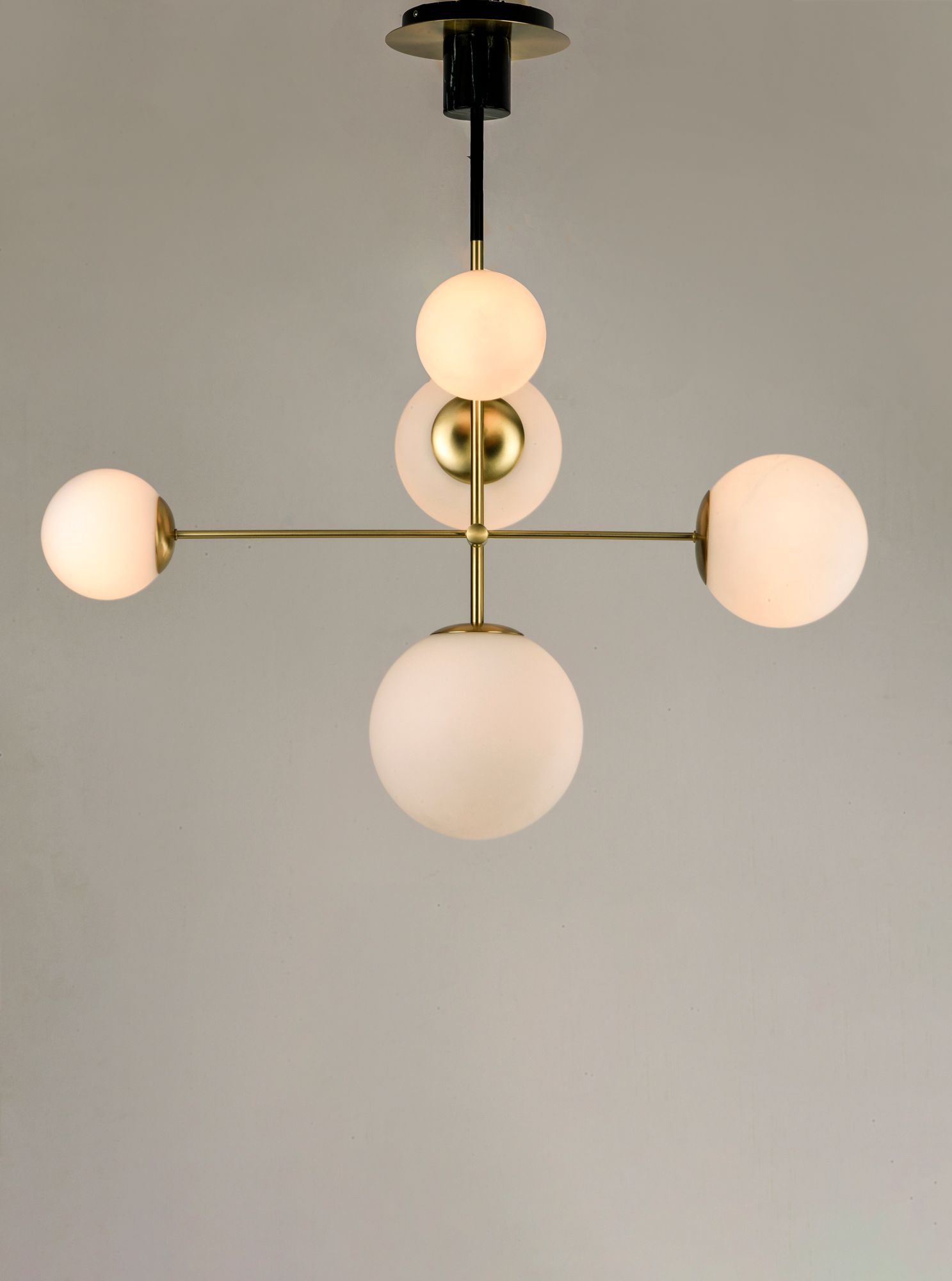 Maxim Vesper 37 1/2" Wide Satin Brass and Black 5-Light Modern Pendant