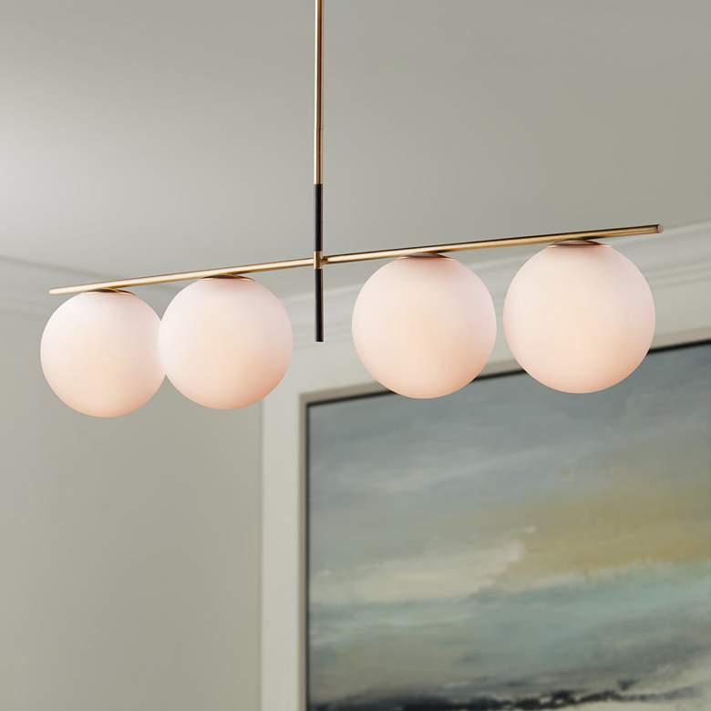 Image 1 Maxim Vesper 47 1/2" Wide Brass Kitchen Island Light Pendant