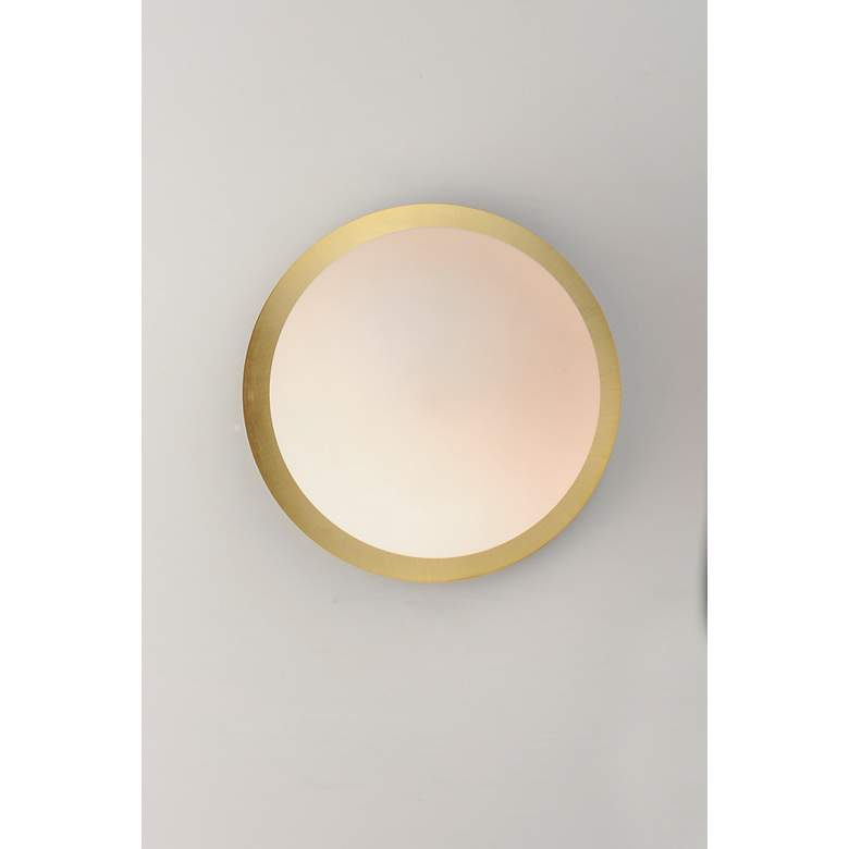 Image 3 Maxim Vesper 7" High Modern Glass and Satin Brass Wall Sconce more views