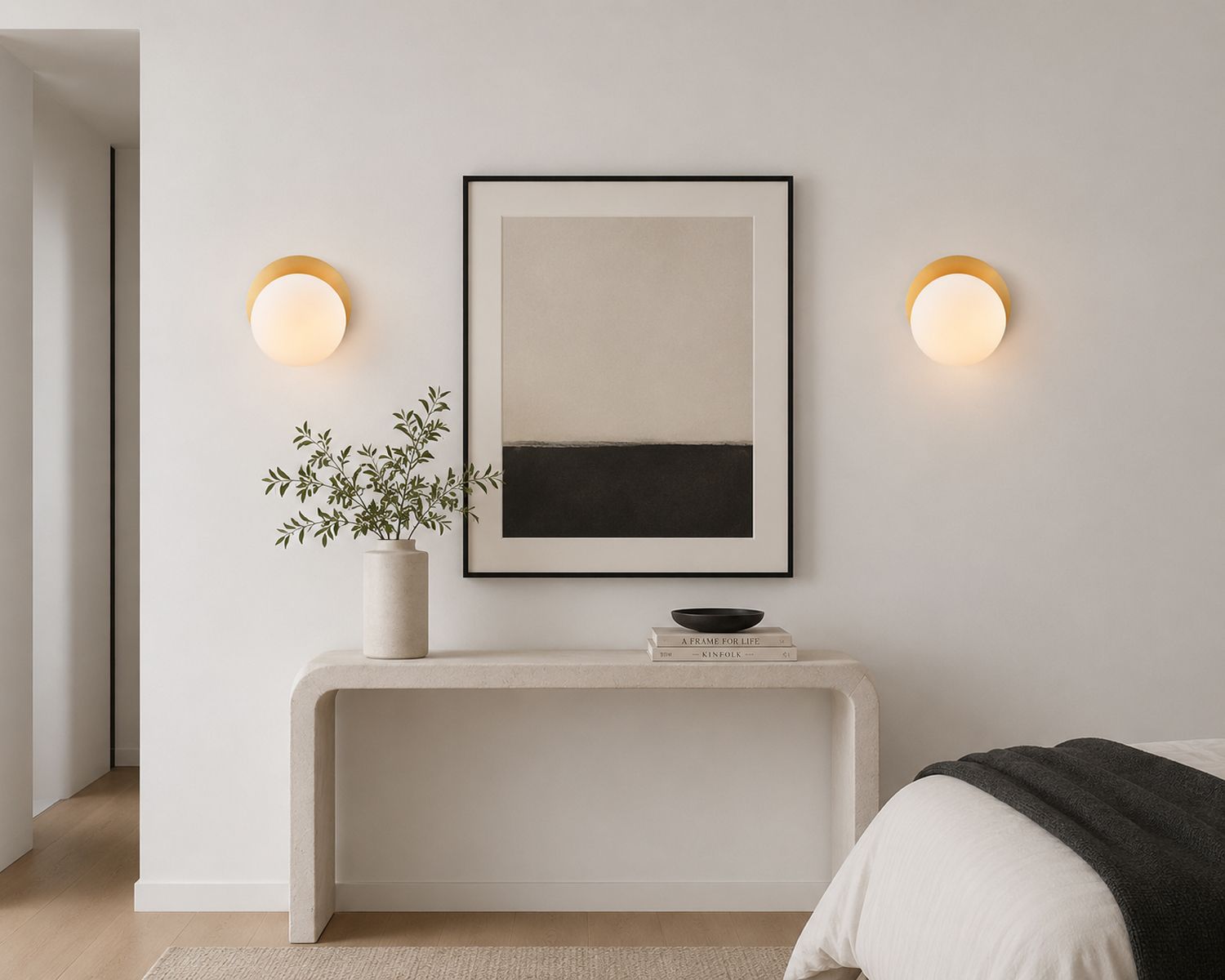 Image 6 Maxim Vesper 7" High Modern Glass and Satin Brass Wall Sconce more views