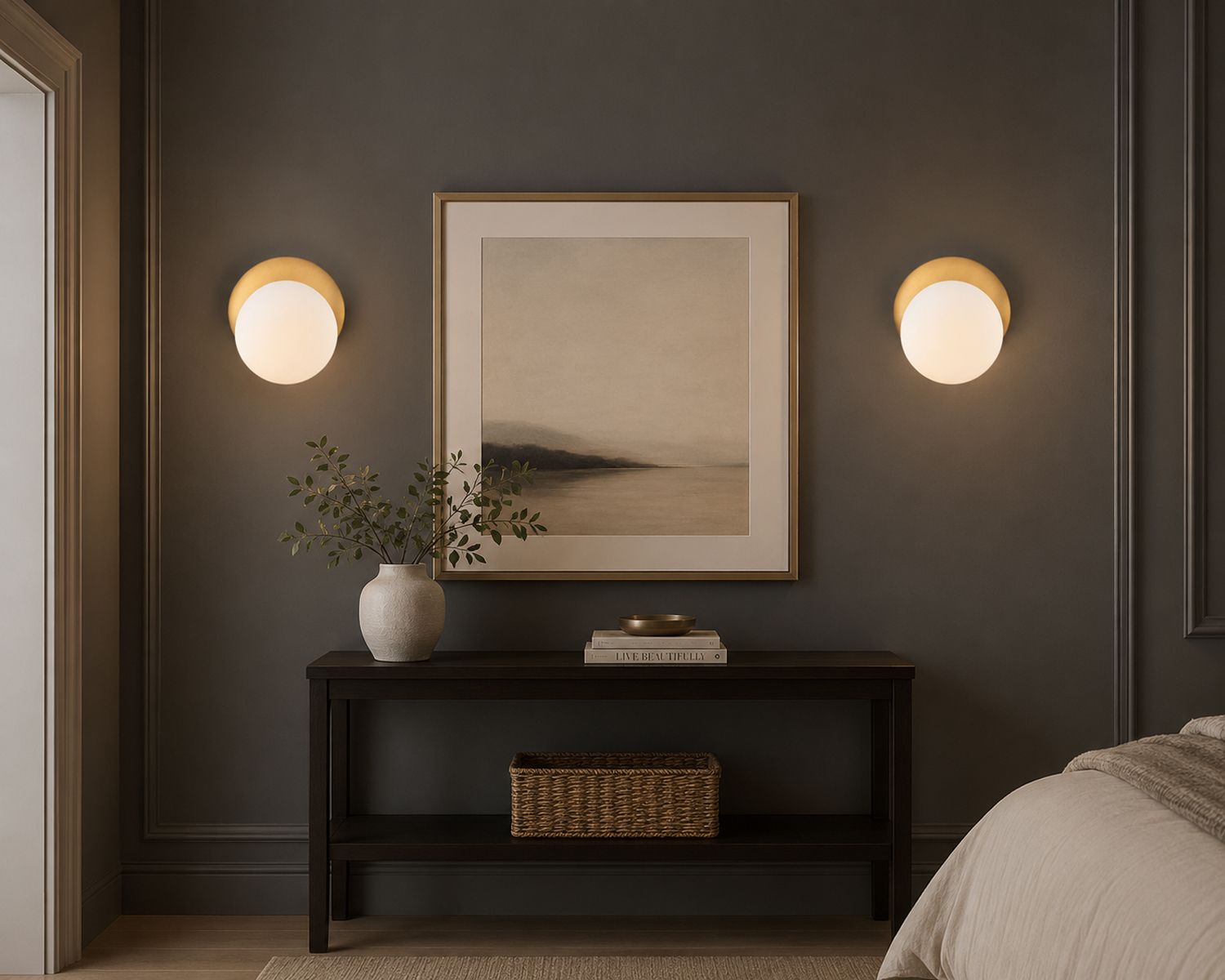 Image 7 Maxim Vesper 7" High Modern Glass and Satin Brass Wall Sconce more views