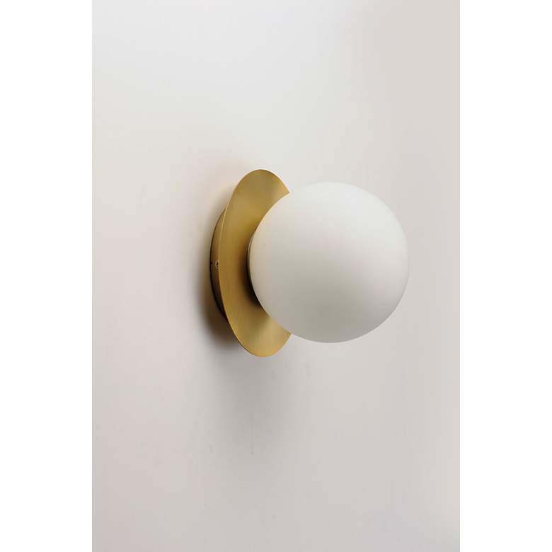 Image 2 Maxim Vesper 7" High Satin Brass Wall Sconce more views