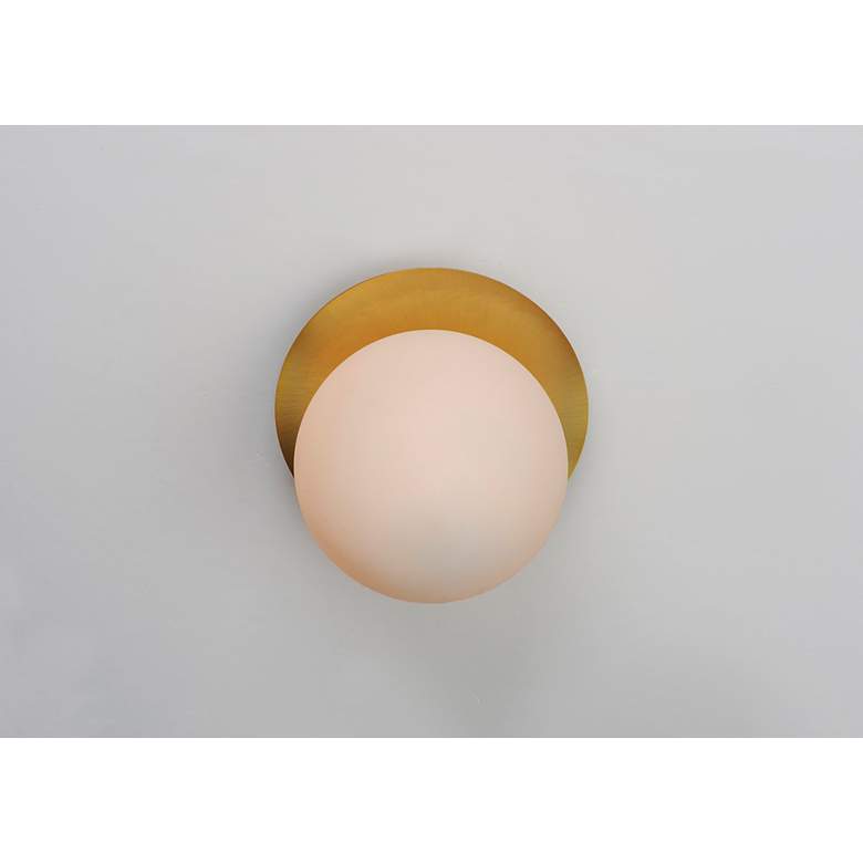 Image 4 Maxim Vesper 7" High Satin Brass Wall Sconce more views