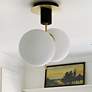 Thumbnail1 of Maxim Vesper 9.75" Wide Bass and White Globe Modern Ceiling Light