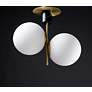 Thumbnail3 of Maxim Vesper 9.75" Wide Bass and White Globe Modern Ceiling Light more views