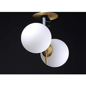 Image5 of Maxim Vesper 9.75" Wide Bass and White Globe Modern Ceiling Light more views