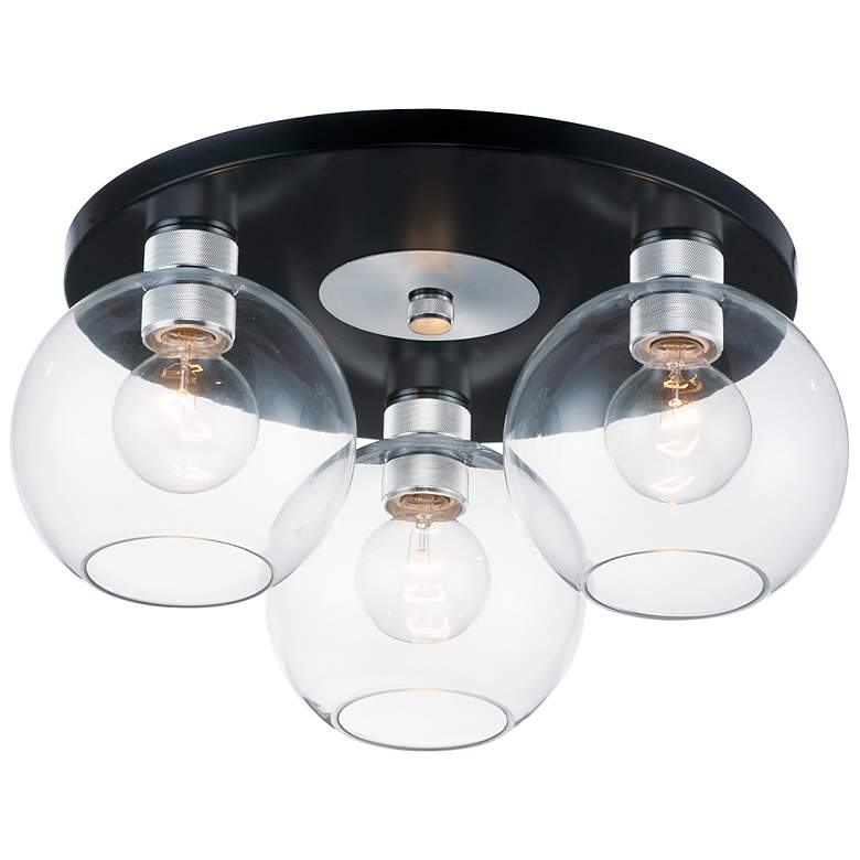 Image 1 Maxim Vessel 17" Wide 3-Light Clear Globe Glass Ceiling Light