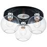 1_Maxim Vessel 17" Wide 3-Light Clear Globe Glass Ceiling Light