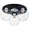 Maxim Vessel 17" Wide 3-Light Clear Globe Glass Ceiling Light