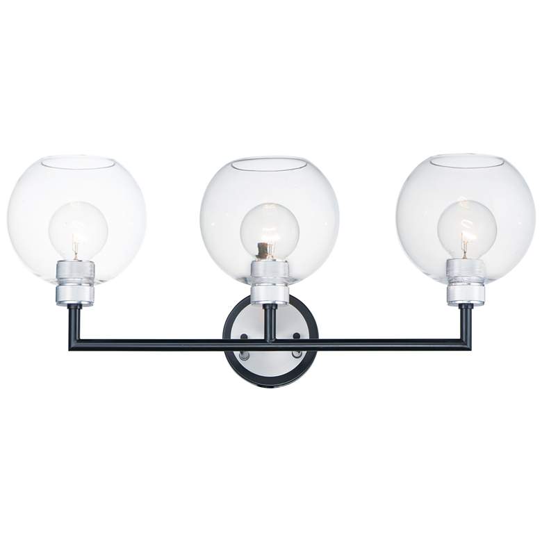 Image 1 Maxim Vessel 27 inch Wide 3-Light  Black and Brushed Aluminum Wall Light
