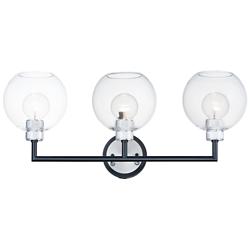 Maxim Vessel 27" Wide 3-Light  Black and Brushed Aluminum Wall Light