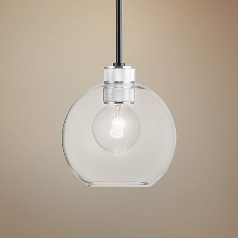 Image 1 Maxim Vessel 7 1/4" Wide Black and Hand-Blown Glass Globe Mini Pendant