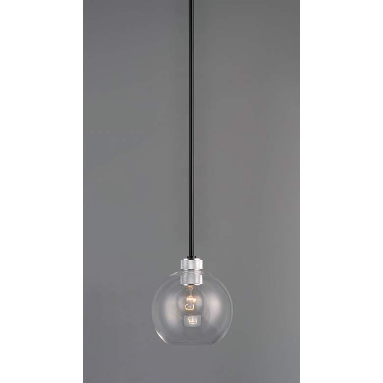 Image 3 Maxim Vessel 7 1/4" Wide Black and Hand-Blown Glass Globe Mini Pendant more views