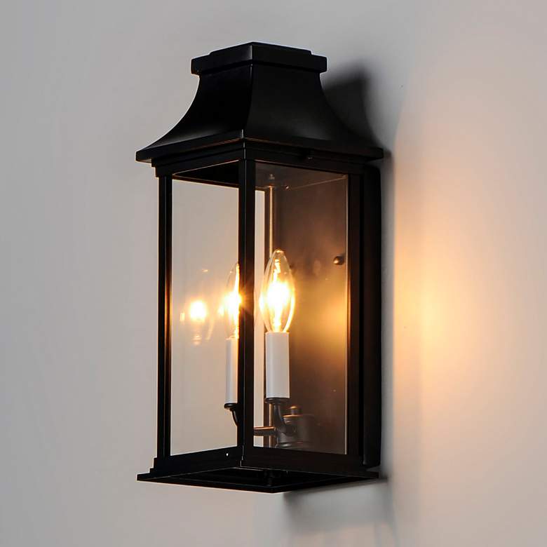 Image 1 Maxim Vicksburg 16 1/4"H Black 2-Light Outdoor Wall Light