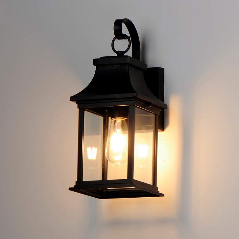 Image 1 Maxim Vicksburg 16" High Black Outdoor Wall Light