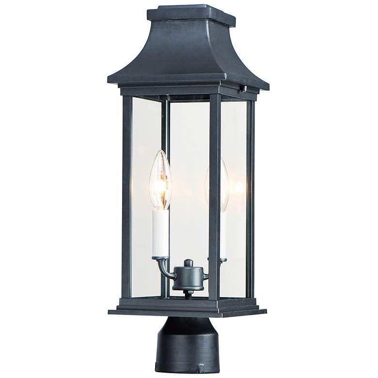 Image 1 Maxim Vicksburg 19 3/4"H Black 2-Light Outdoor Post Light