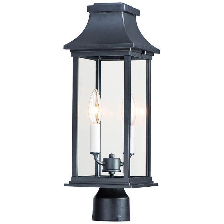 Image 1 Maxim Vicksburg 19 3/4 inchH Black 2-Light Outdoor Post Light