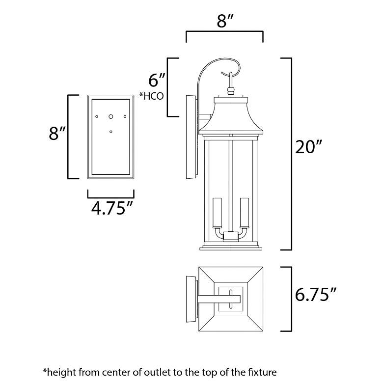 Image 5 Maxim Vicksburg 20" High Black 2-Light Outdoor Wall Light more views