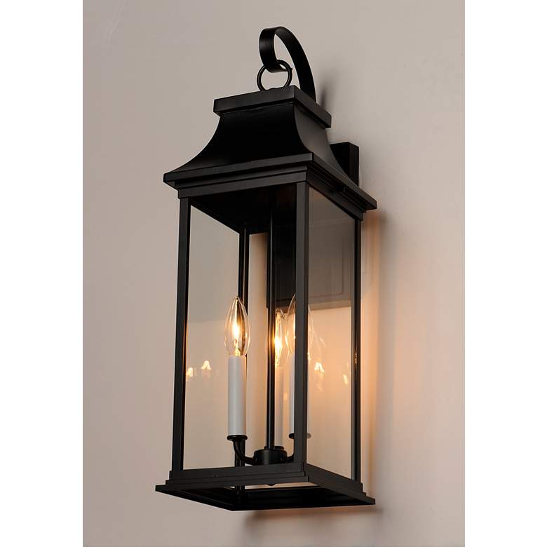 Image 1 Maxim Vicksburg 24" High Black 3-Light Outdoor Wall Light