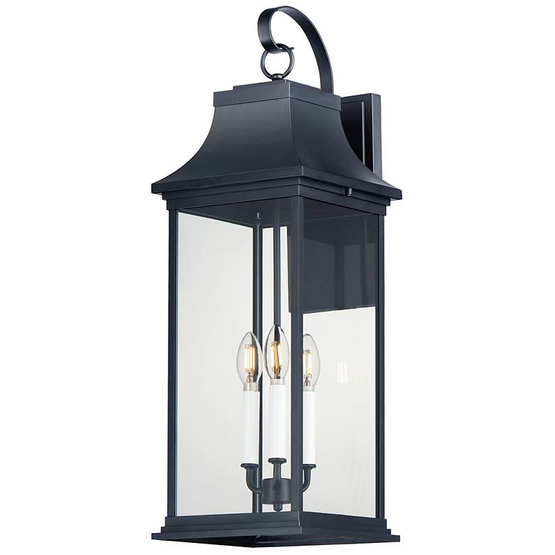 Image 1 Maxim Vicksburg 28" High Black 3-Light Outdoor Wall Light