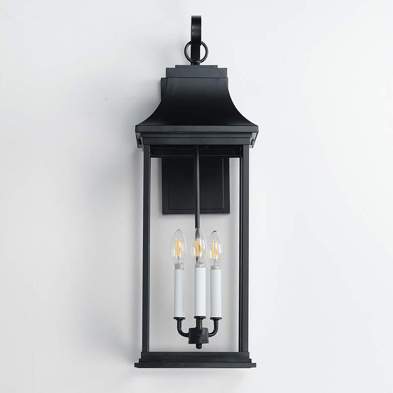 Image 2 Maxim Vicksburg 28" High Black 3-Light Outdoor Wall Light more views