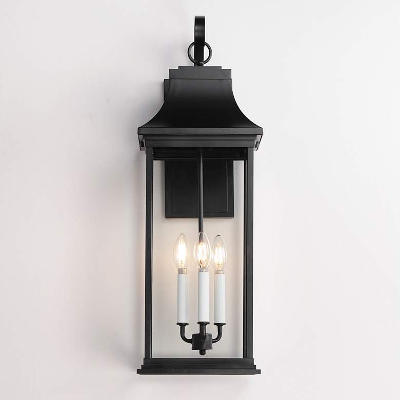 Image 3 Maxim Vicksburg 28" High Black 3-Light Outdoor Wall Light more views