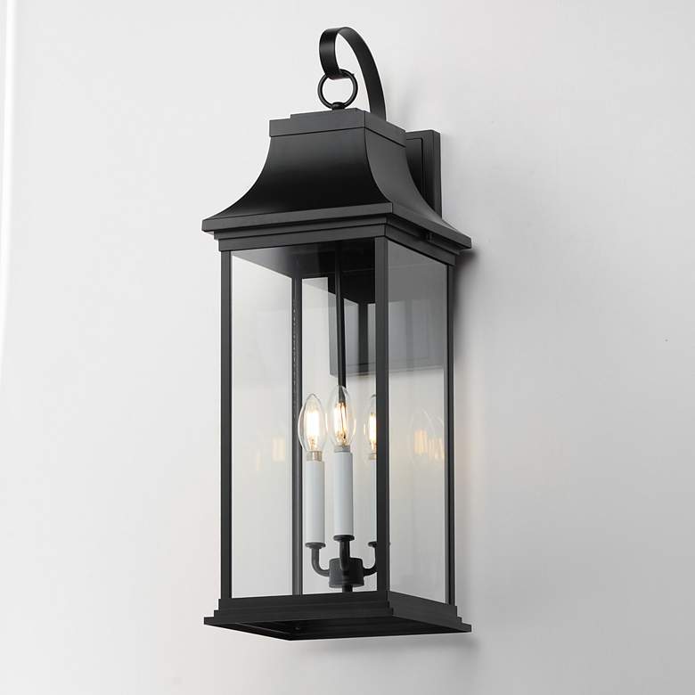 Image 4 Maxim Vicksburg 28" High Black 3-Light Outdoor Wall Light more views