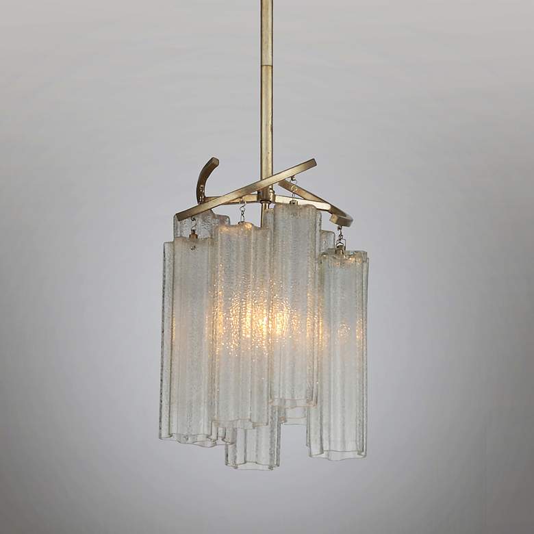 Image 1 Maxim Victoria 10 3/4" Wide Golden Silver Modern Glass Mini Pendant