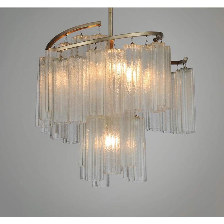 Image 1 Maxim Victoria 24 3/4 inchW Golden Silver and Modern Glass Pendant Light