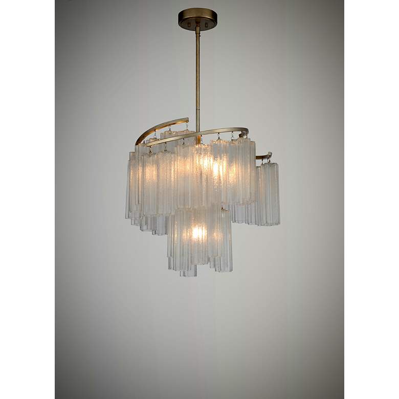 Image 3 Maxim Victoria 24 3/4 inchW Golden Silver and Modern Glass Pendant Light more views