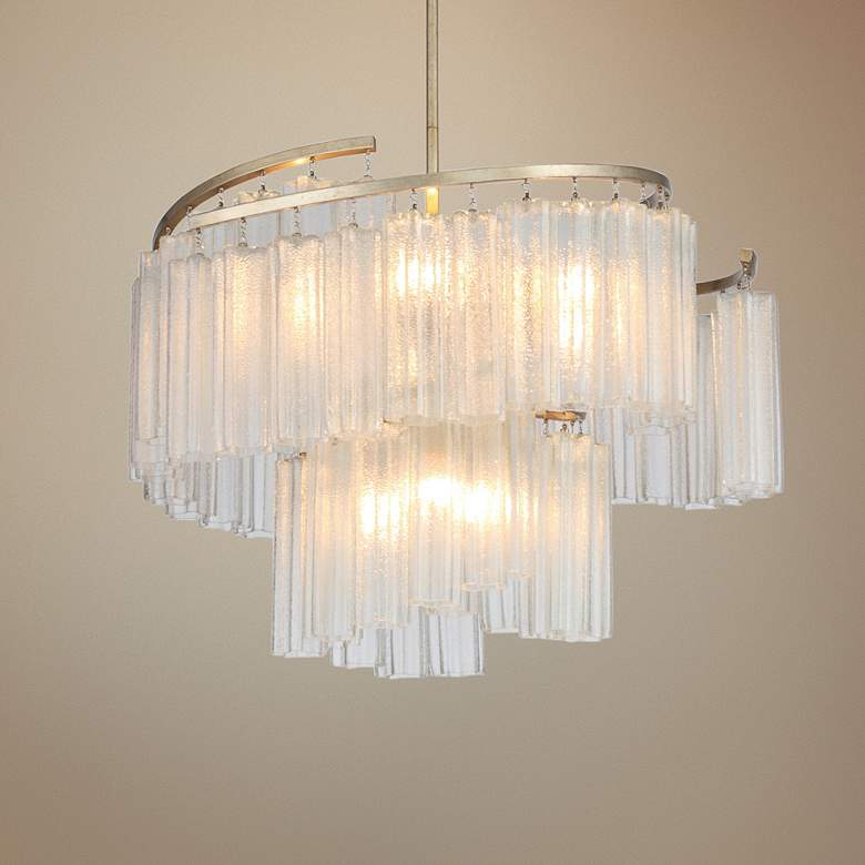 Image 1 Maxim Victoria 33" Wide Golden Silver and Glass Modern Pendant Light