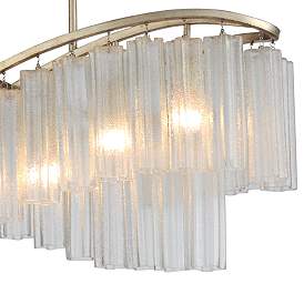 Image3 of Maxim Victoria 41" Wide Silver and Glass Kitchen Island Light Pendant more views