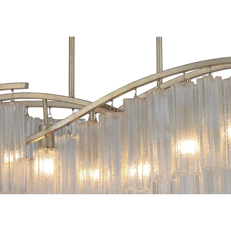 Image 3 Maxim Victoria 41 inch Wide Silver and Glass Kitchen Island Light Pendant more views