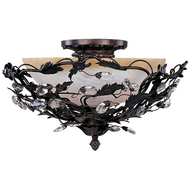 Image 2 Maxim Vine and Crystal Droplets 16 1/2" Wide Ceiling Light Fixture