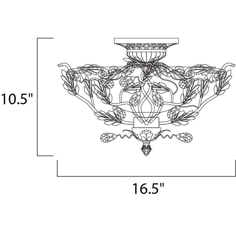 Image 3 Maxim Vine and Crystal Droplets 16 1/2" Wide Ceiling Light Fixture more views