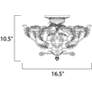 4_Maxim Vine and Crystal Droplets 16 1/2" Wide Ceiling Light Fixture more views