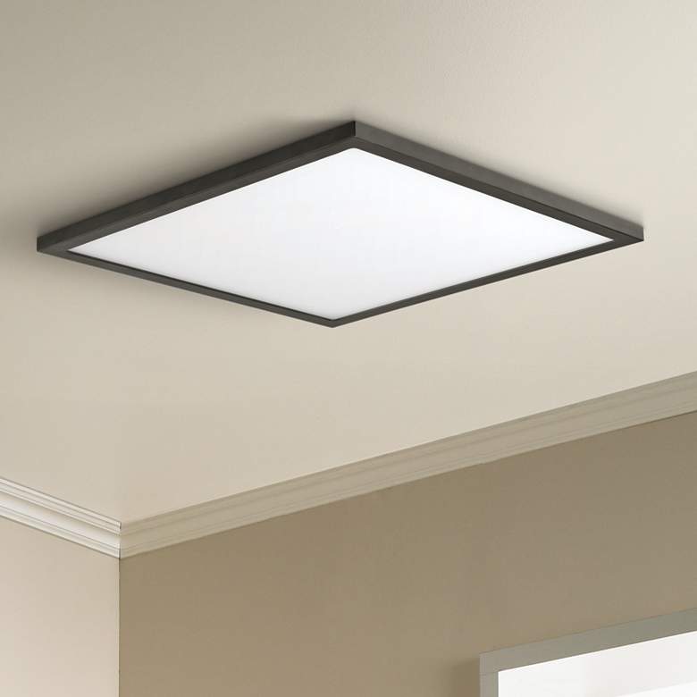 Image 1 Maxim Wafer 15" Wide Bronze 3000K LED Square Ceiling Light