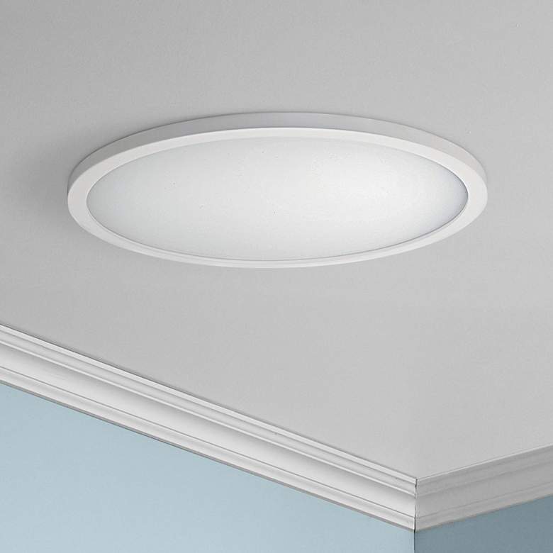 Image 1 Maxim Wafer 15" Wide White 3000K LED Round Ceiling Light