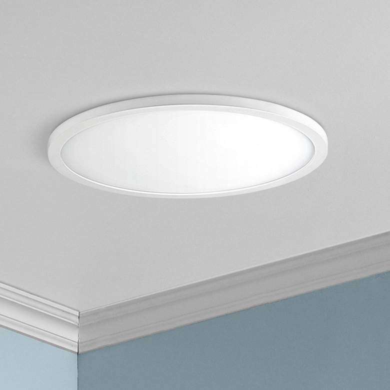 Image 1 Maxim Wafer 15" Wide White 4000K LED Round Ceiling Light