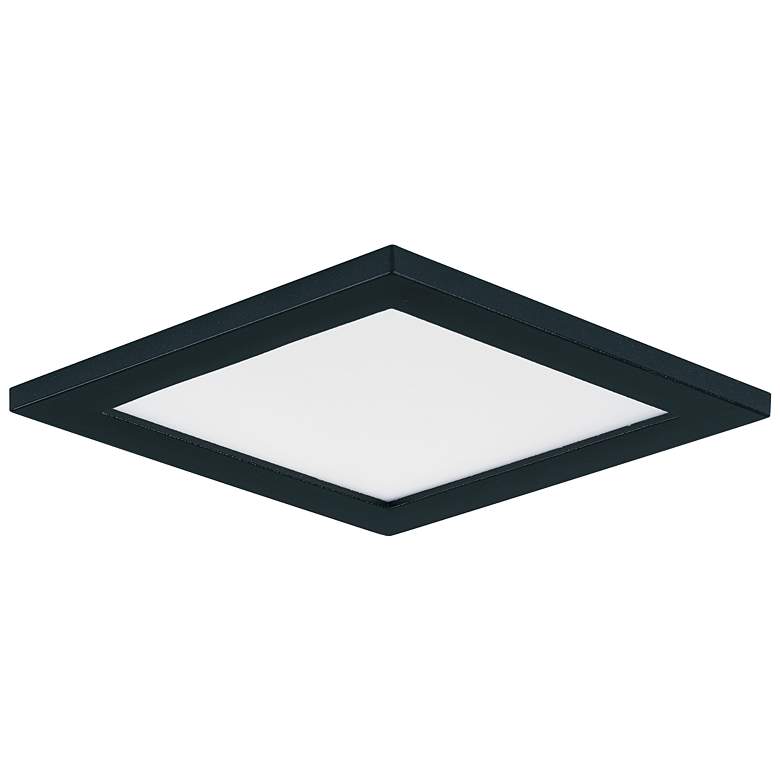 Image 1 Maxim Wafer 5 inch Wide Square Black LED Outdoor Ceiling Light