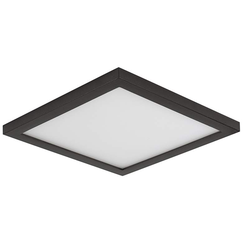 Image 1 Maxim Wafer 5 inch Wide Square Bronze LED Outdoor Ceiling Light