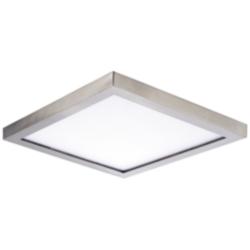 Maxim Wafer 5&quot; Wide Square Satin Nickel LED Outdoor Ceiling Light